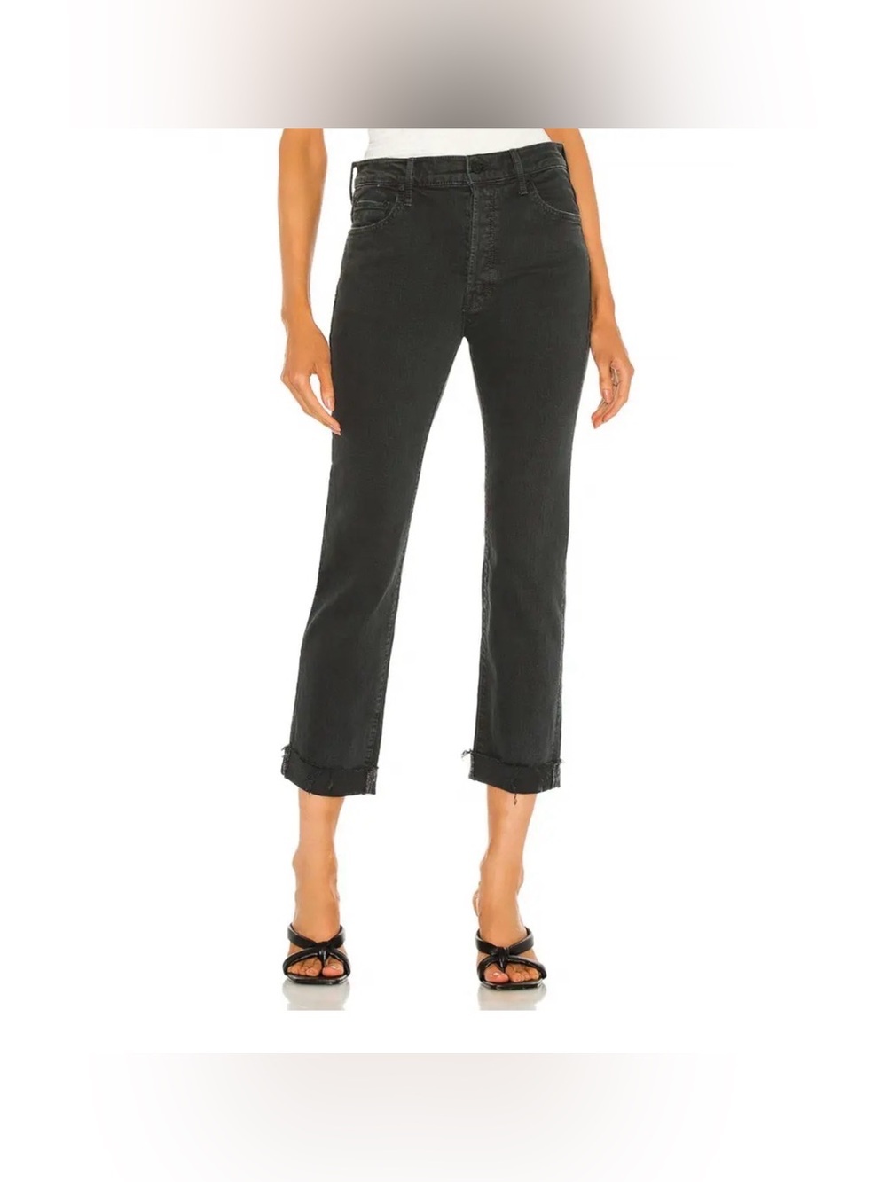 MOTHER 

MOTHER SUPERIOR Denim Black Jeans The Scrapper Cuff
Ankle Fray